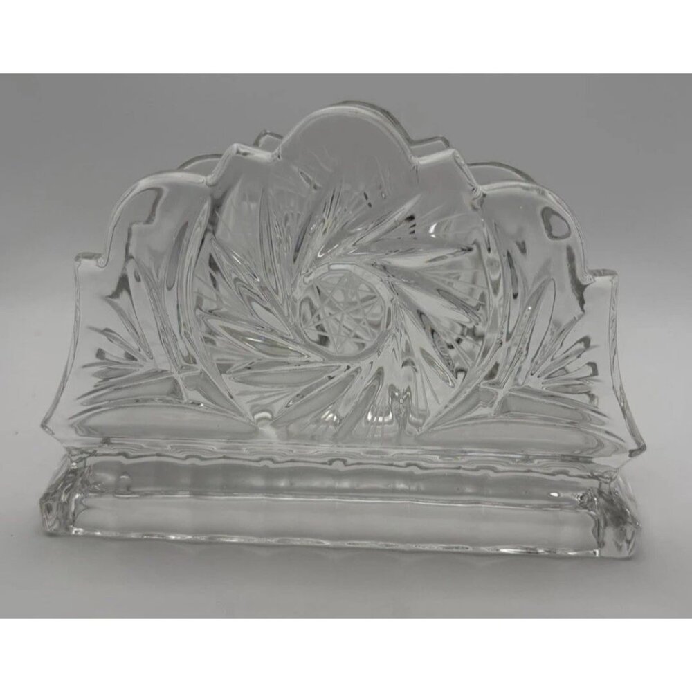 Vintage Crystal Napkin Holder By Zajecar Holder 6" x4" X 2”